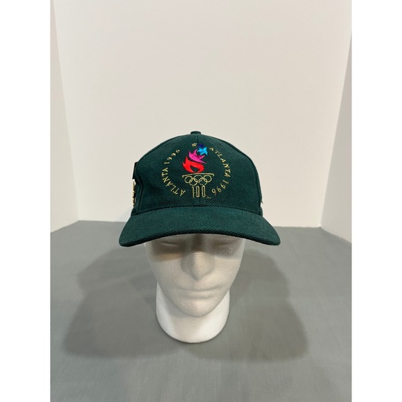 The Game Other - The Game Atlanta 1996 Olympics Hat Mens OSFA Green Vintage Snapback With Pins